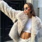 Thick Winter Plush Women's Fashion Bolero Jacket, Large Lapel