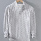 Vireous Classic Cable Knit Zip-Up Men’s Sweater
