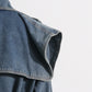 Vireous Lace-Up Waist-Tight Women's Denim Coat