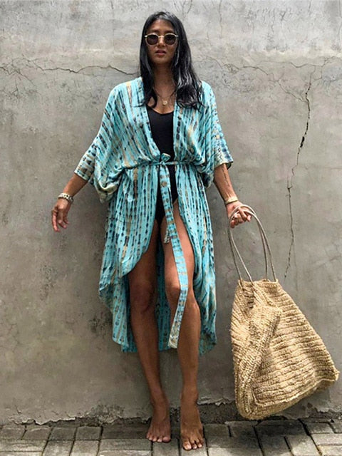 Vireous Bikini Beach Cover-Up Gown