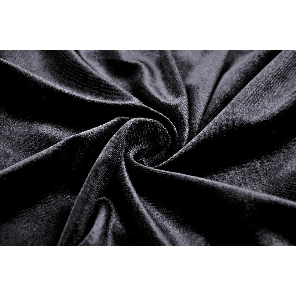 Dark in Love Melisandre Embroidered Velvet Mesh Goth Skirt in Black