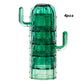 Nordic Cactus Design Stackable Glass Mug Table Art Set