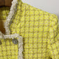 Lemon Yellow Tweed Classic French-Style Women's Tailored Jacket