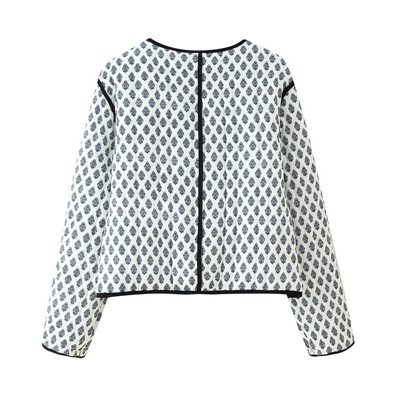 Luxury Monogramme Women's Quilted Long-Sleeve Jacket