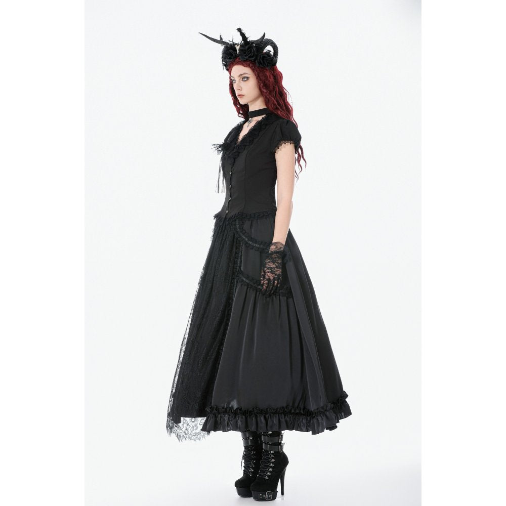 Dark in Love Belladonna Floor-Length Vintage Skirt