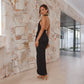 Halter Split Long Dress, Summer Slim Fit Backless Dress