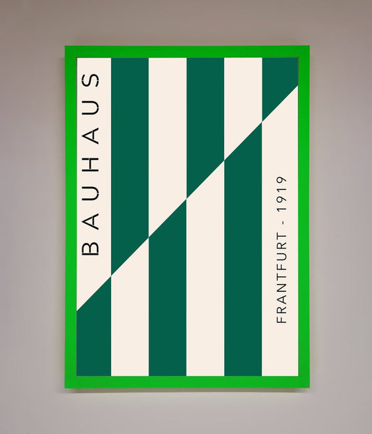 Bauhaus Green and White Framed Print