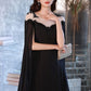 Vireous Classic Elegant Black Evening Dress