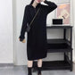 French Lazy-Style Small Lapel Loose Casual Dress