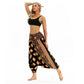 Peacock Feather Print, Ethnic Dance, Yoga Loose Crotch Ankle Banded Pants