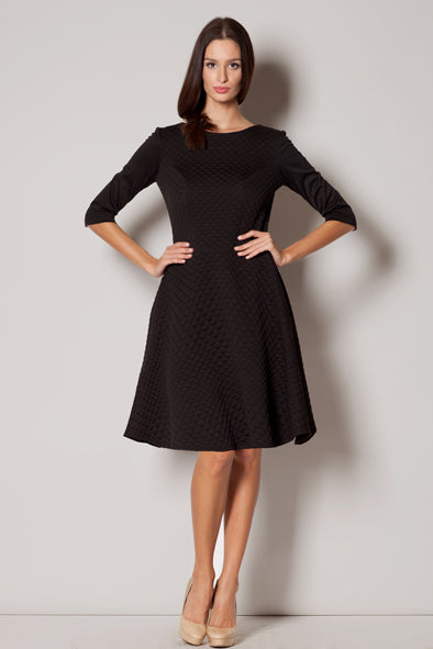 Vireous Formal Round Neck Day Dress