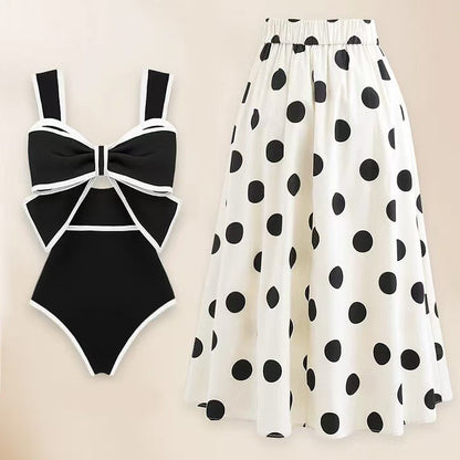 Women's One-Piece Classic Swimsuit with Matching Cover Up Skirt