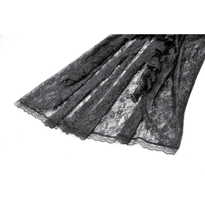 Dark in Love Sabina High-Low Sheer Lace Skirt in Black