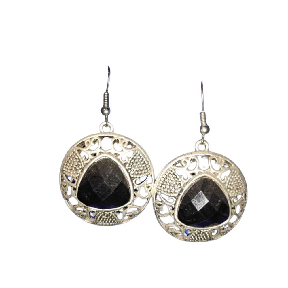 Moroccan SIlver Eye-Design Earrings