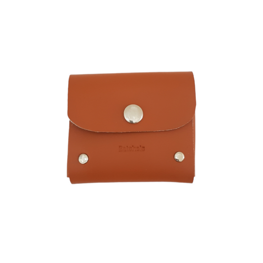 Handmade Leather Simple Coin Purse in Burnt Orange