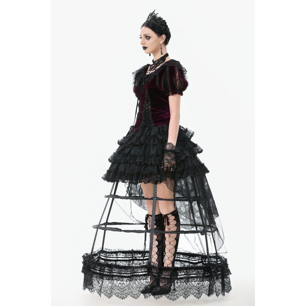 Dark in Love Isolde Velvet and Lace Puff Sleeve Bolero