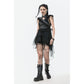 Dark in Love Seraphina Tiered Mesh and Ruffle Goth Gown