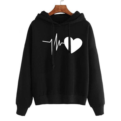 Heartbeat Print Women's Medium Blend Hoodie