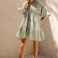 Vireous Holiday Style Puffy Sleeve Floaty Pullover Dress, Spring and Summer Collection