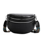 Fashion Minimalist Two-Zip Bucket Leather Handbag