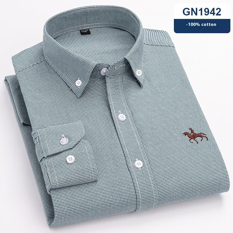 Classic Men's Oxford Cloth Button-Down (OCBD) Long-Sleeve Shirt, Plus Sizes