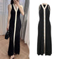 Vireous French-Style Elegant Sleeveless Long Knitted Dress