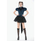 Dark In Love Beatrix Goth Satin Ruffled Overskirt