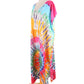 Vireous Tie-Dye Printed Robe, Women's Loose Beach Cover-Up