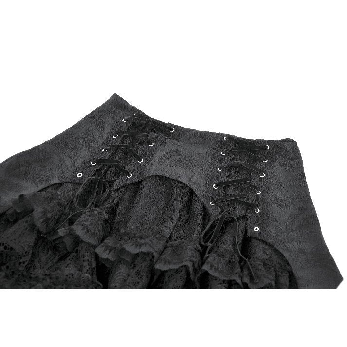 Dark in Love Thornspell Gothic Layered Lace Overskirt in Black