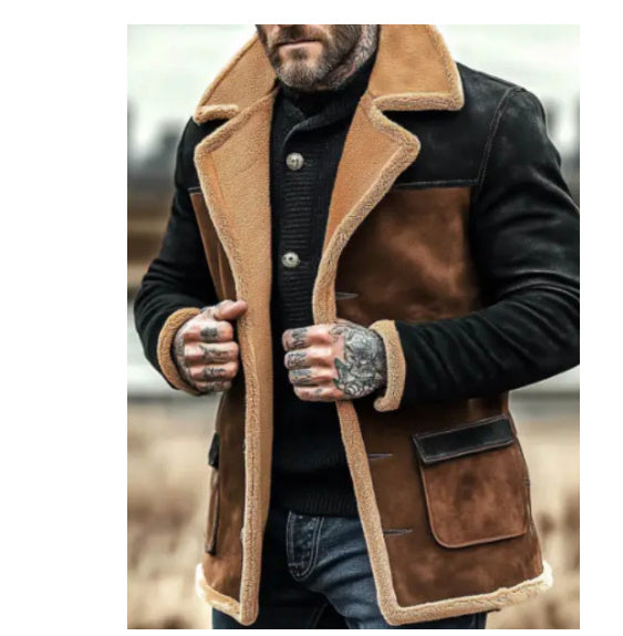 Winter Men's Vintage Suede Casual Jacket, Plus Sizes