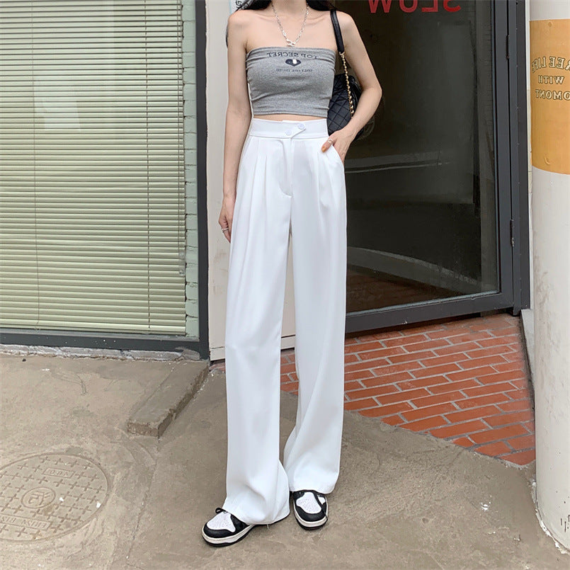 Vireous Women's Loose High Waist Wide Leg Pants