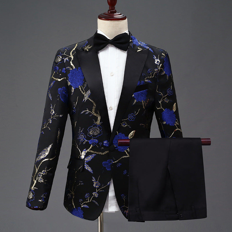 Men's Gold Overlay Stage, Host Single-Breasted Dinner Jacket