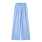 Women's French-Style Pleated High-Waist Wide-Leg Trousers, Multi Colours