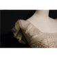 Women's Champagne Lightweight Luxury Brocade Corset Evening Gown