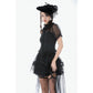 Dark in Love Gothic Tailed Sheer Mesh Petticoat Skirt