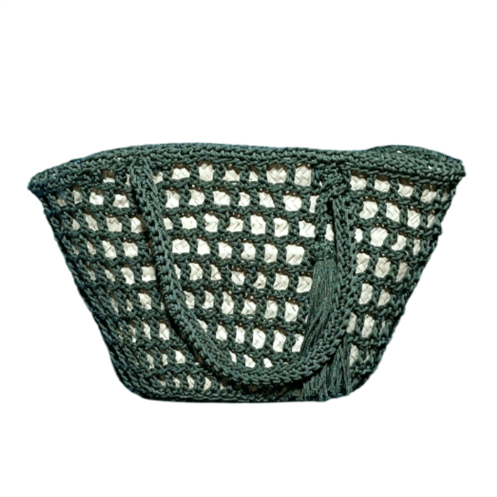 Cabas Handmade Raffia and Fabric Shopper Bag