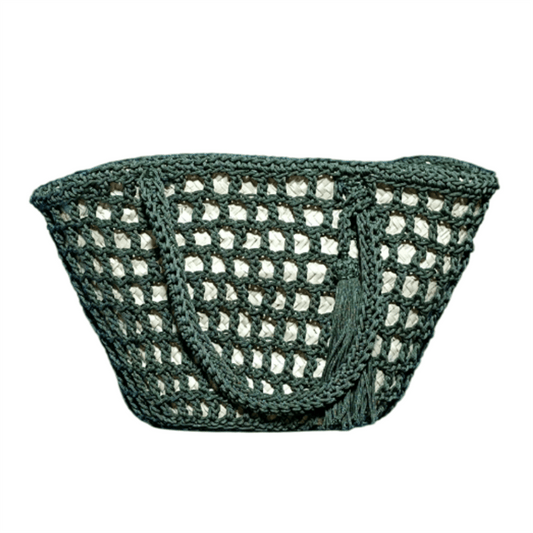 Cabas Handmade Raffia and Fabric Shopper Bag