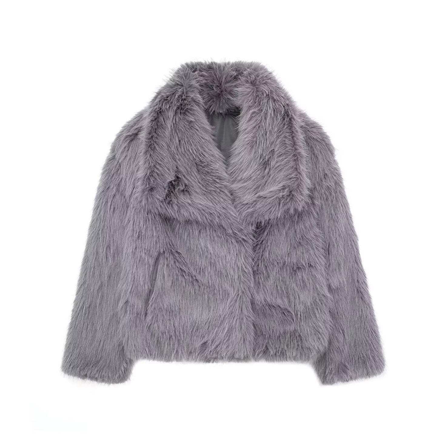 Thick Winter Plush Women's Fashion Bolero Jacket, Large Lapel