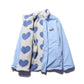 Heart Print Fleece-Lined Warm Reversible Cotton-Padded Women's Jacket