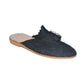 Handmade Raffia and Leather Berber Slippers, Multicolours