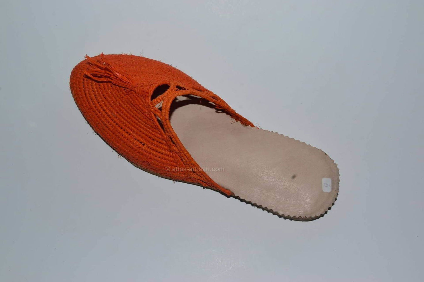 Handmade Raffia and Leather Berber Slippers, Multicolours