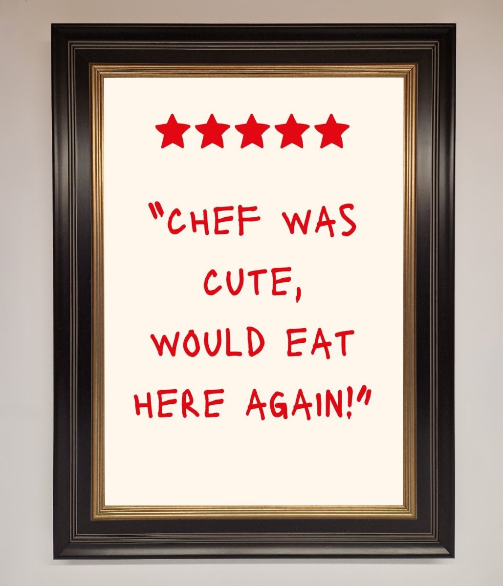 Chef Was Cute, Framed Wall Art