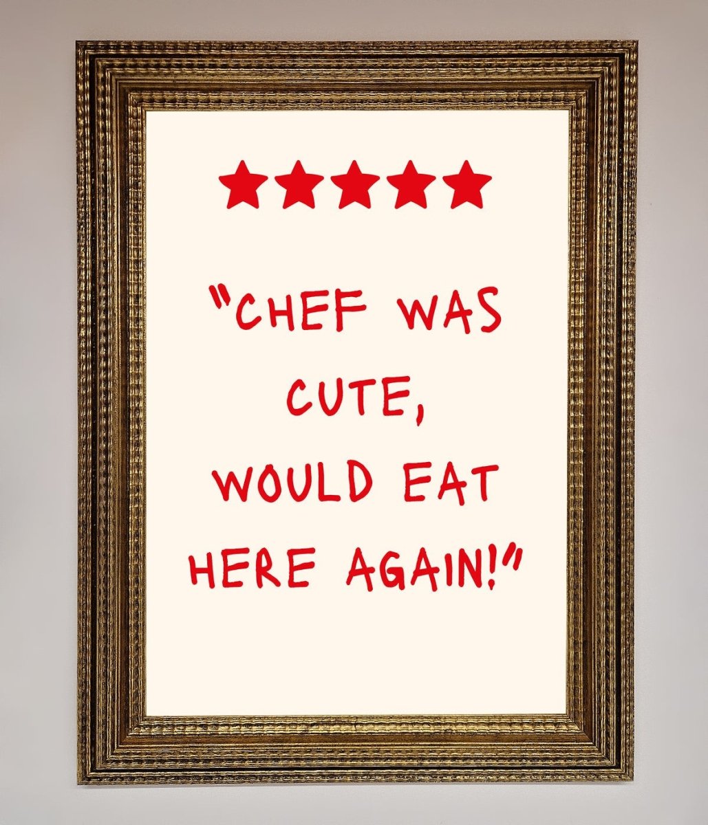Chef Was Cute, Framed Wall Art