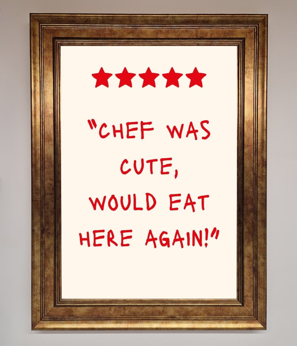 Chef Was Cute, Framed Wall Art