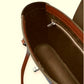 Tannery Tweed & Leather Mini Twist Lock Shopper Bag in Tan