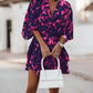 Vireous Fashion Print Doll-Sleeve Loose Summer Dress