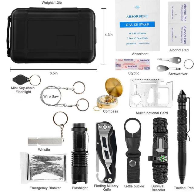 Vireous '17-in-1' Outdoors Survival Kit