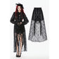 Dark in Love Sabina High-Low Sheer Lace Skirt in Black