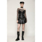 Dark in Love Darcy Black Distressed Net Women's Top