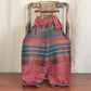 Women's Fashion Patchwork Linen Arty Suspender Pants